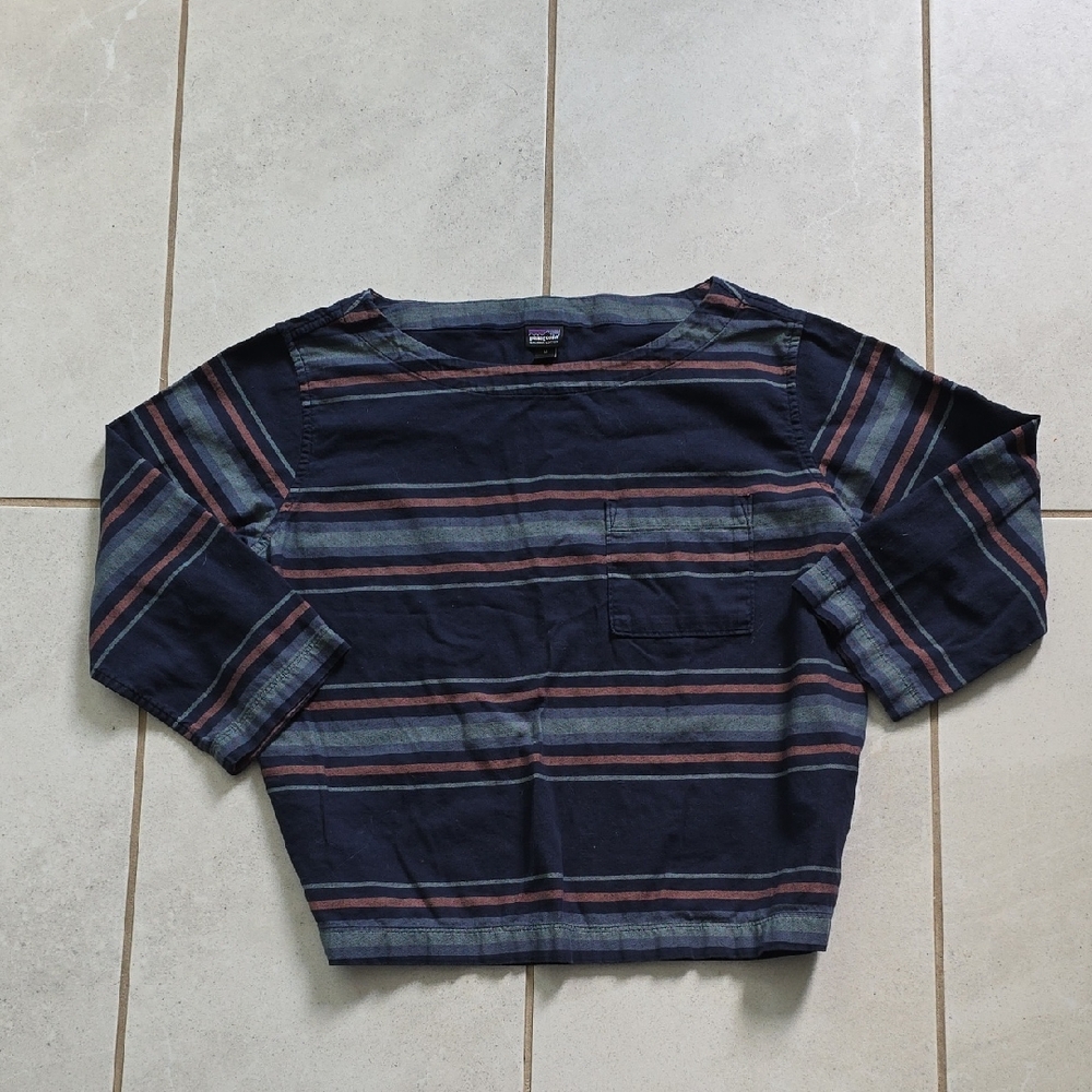 Patagonia Organic Cotton Striped Long Sleeve Shirt Size Medium Casual Outdoor